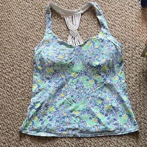 Lilly Pulitzer Luxletic White and Blue Top